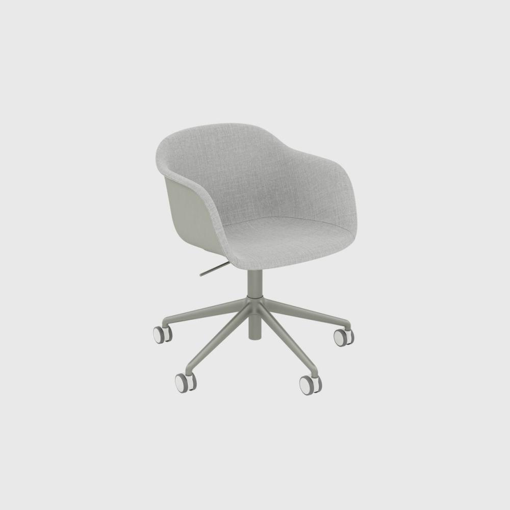 Fiber Armchair Swivel Base With Castors & Gas Lift Chair