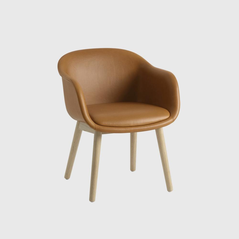 Fiber Conference Armchair, Wood Base Chair