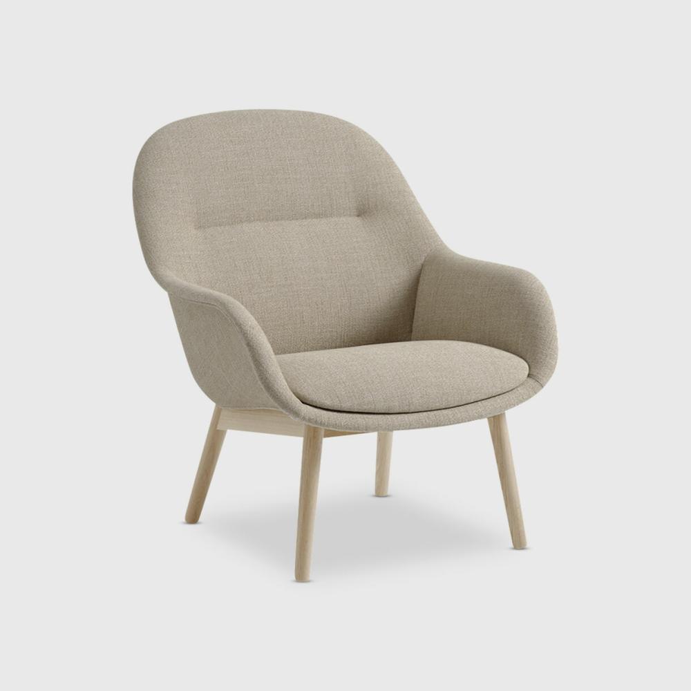 Fiber Lounge Armchair, Wood Base Chair