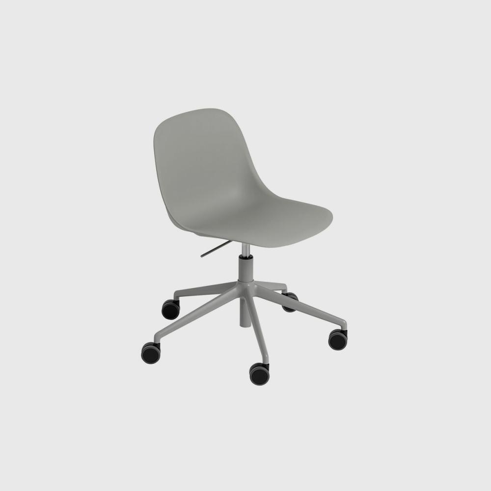 Fiber Side Chair Swivel Base With Castors & Gas Lift Chair