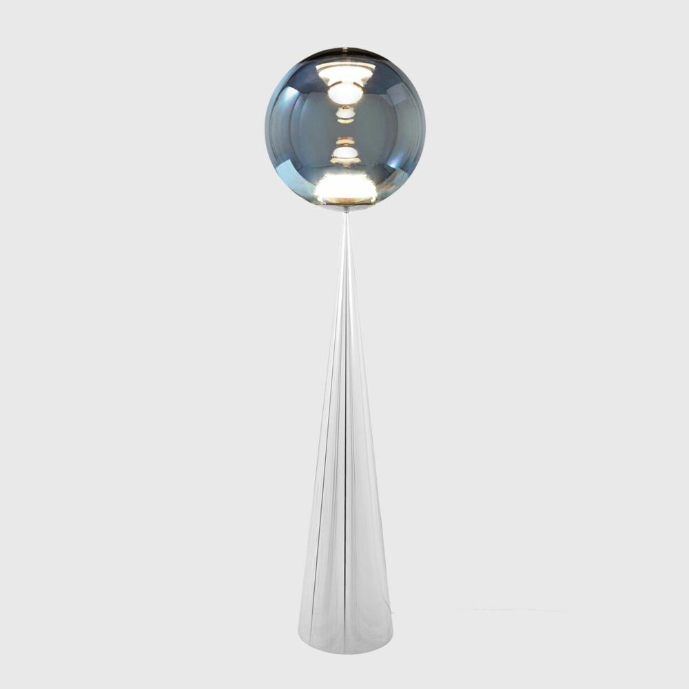 Globe Cone Fat Floor Lamp, Silver Base Floor Lamps