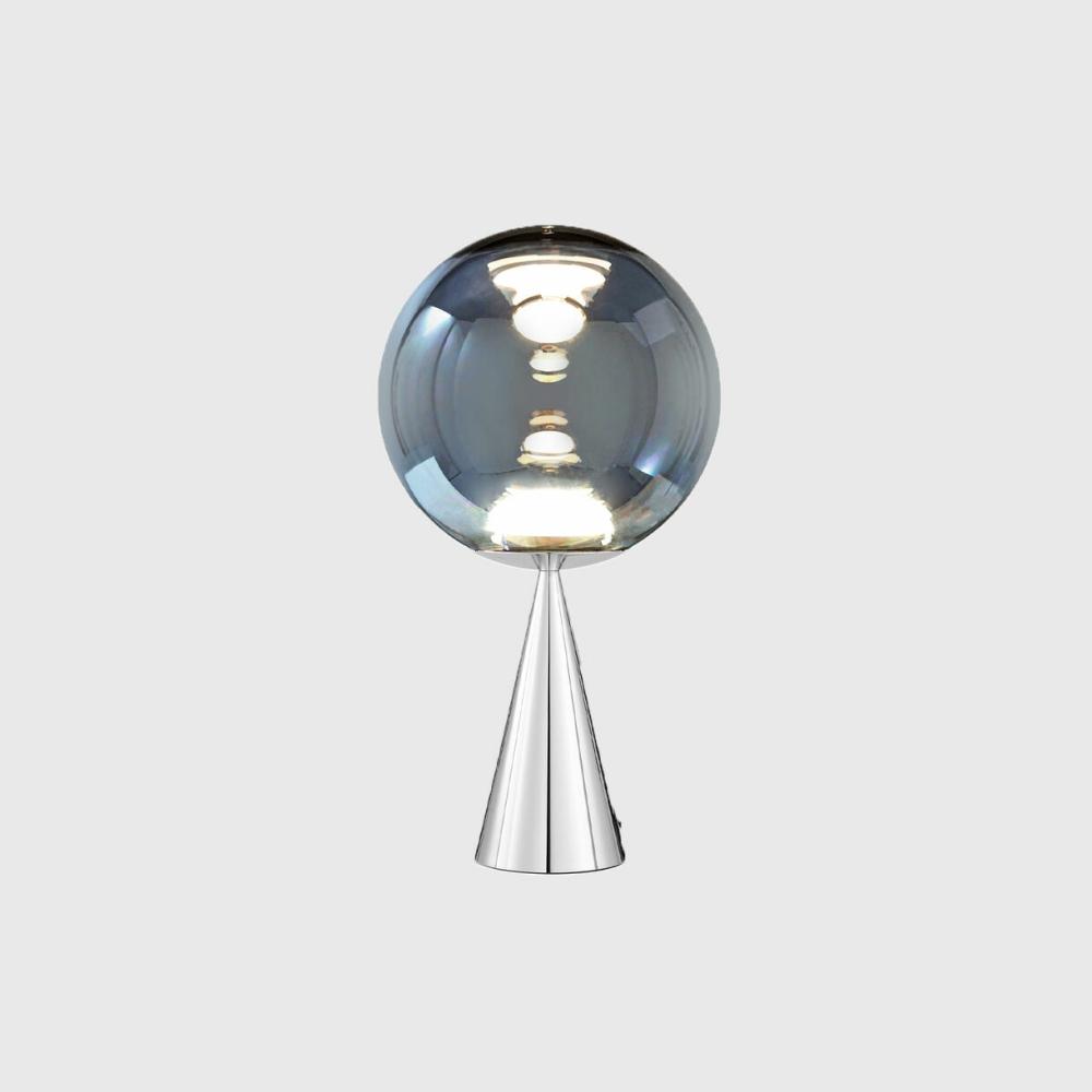 Globe Cone Fat Table Lamp, Silver Base Lighting