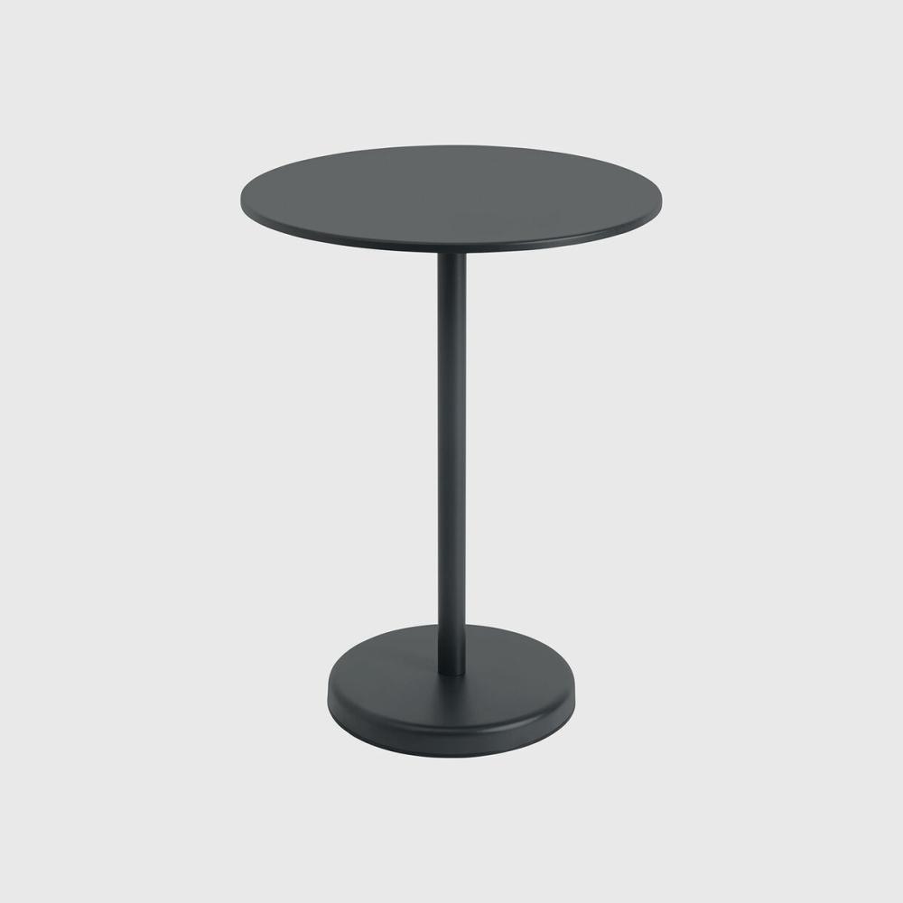 Linear Steel Round High Cafe Table Outdoor