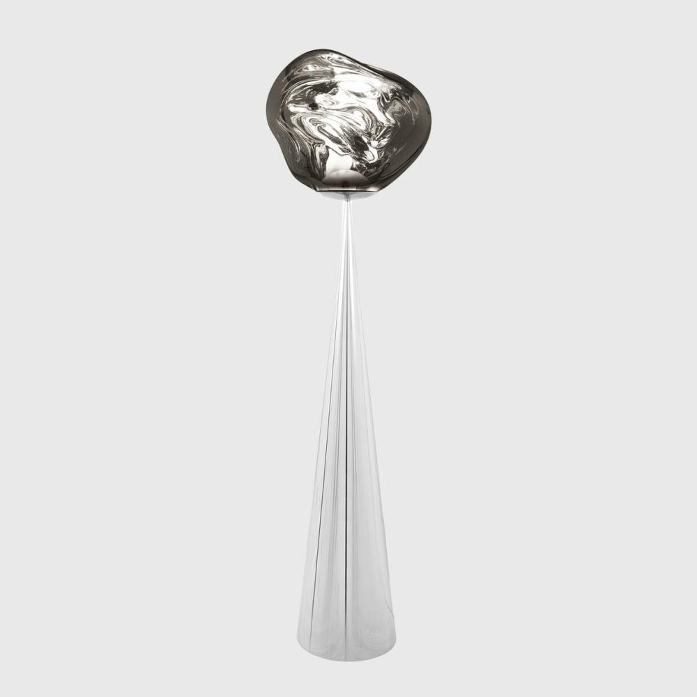 Melt Cone Fat Floor Lamp, Silver Base Floor Lamps