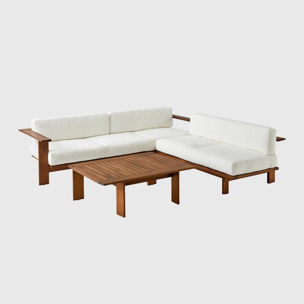 Rail Sofa With Coffee Table Outdoor