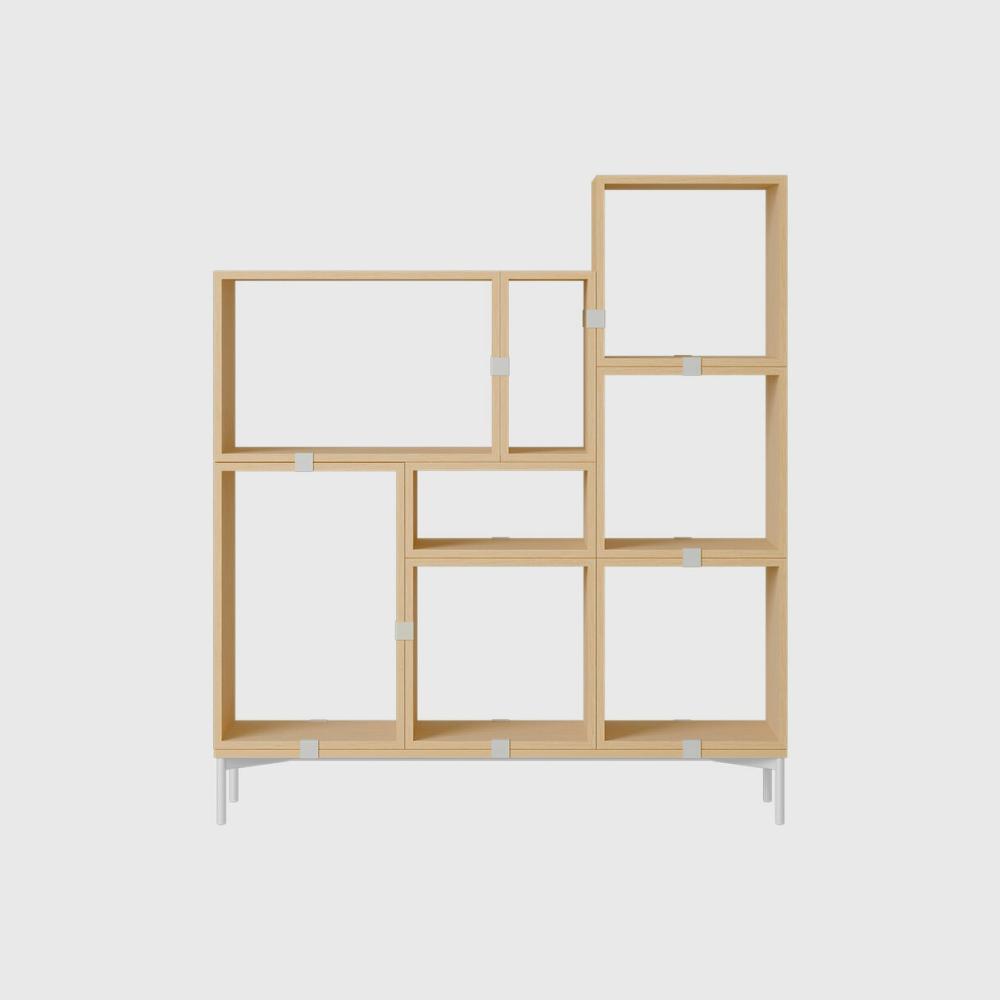 Stacked Bookcase, Configuration 5 Shelving