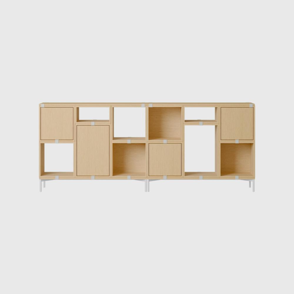 Stacked Office Storage, Configuration 3 Shelving