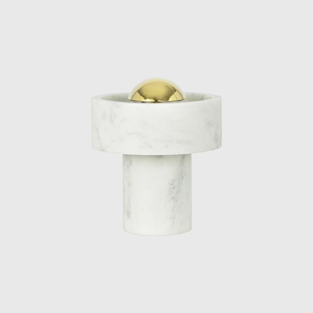 Stone Portable Table Lamp, Brass Lighting